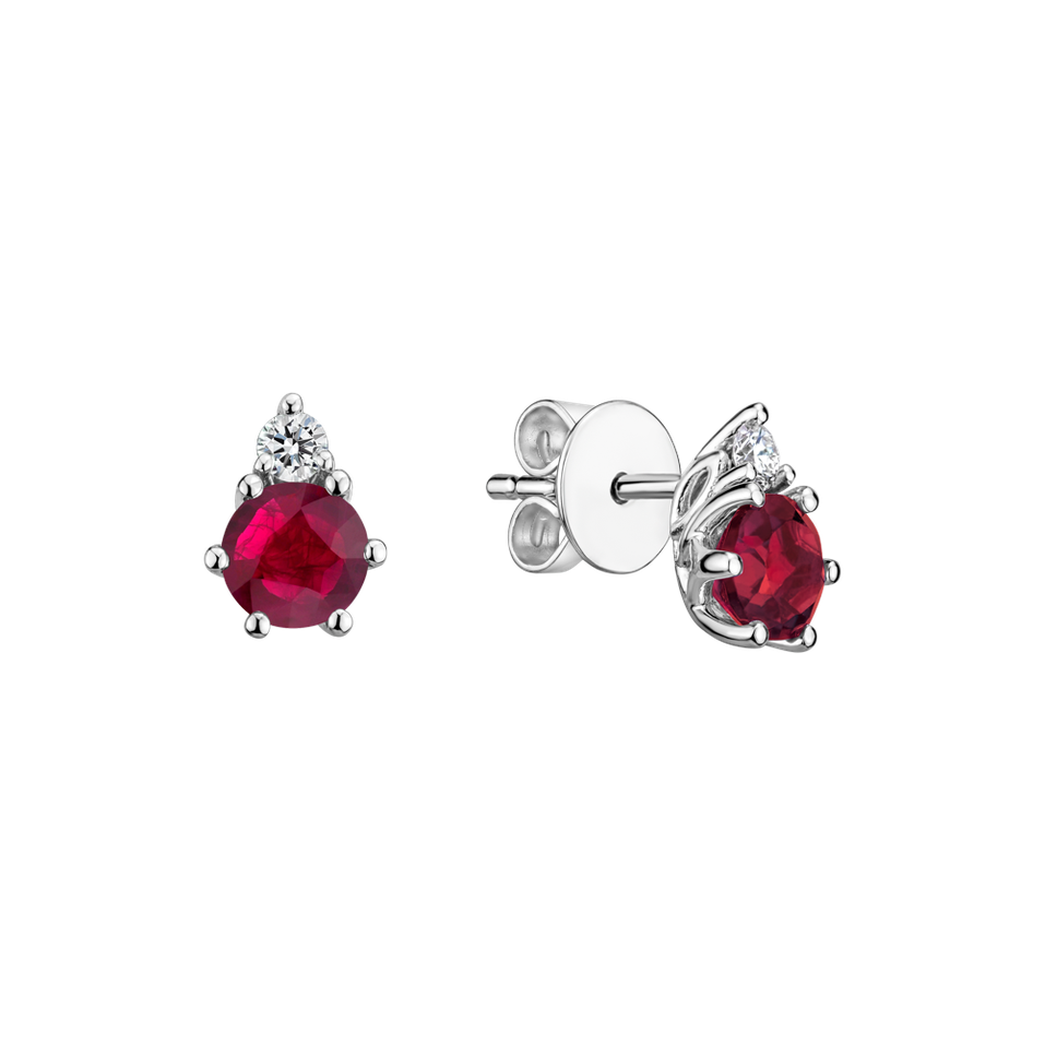 Diamond earrings with Ruby Lux
