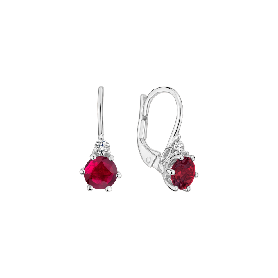 Diamond earrings with Ruby Lux
