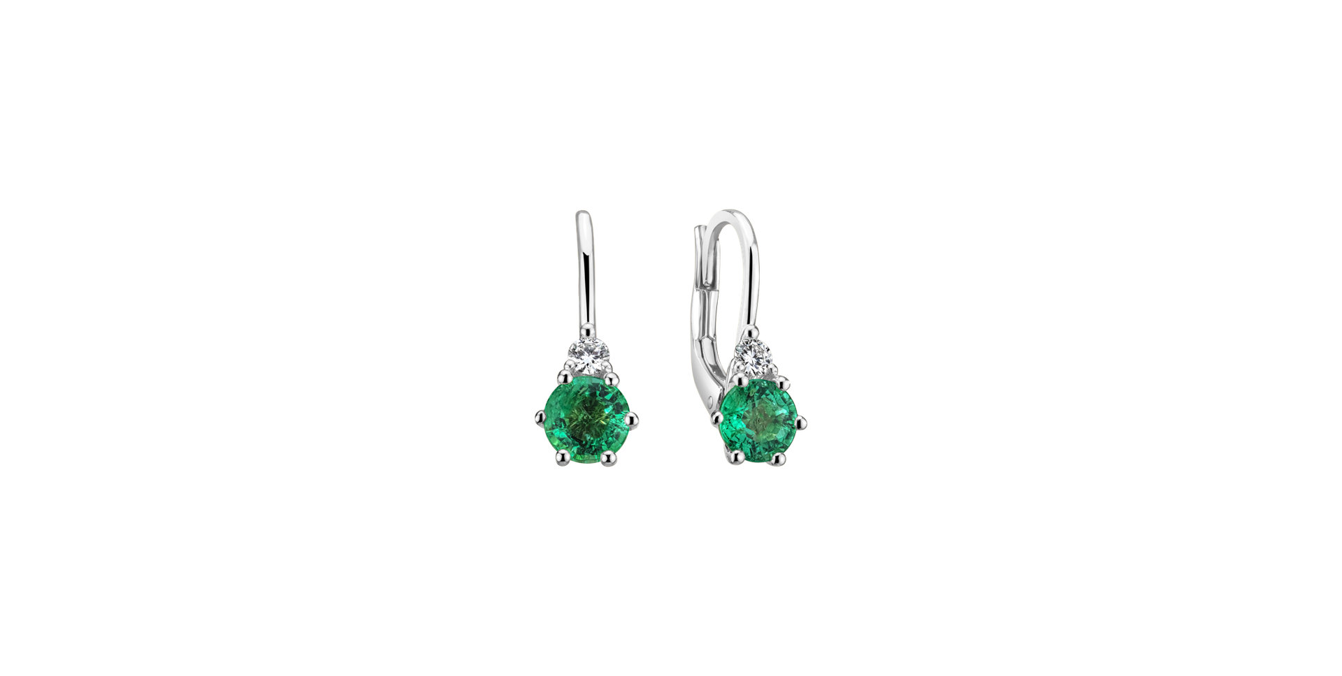 Diamond earrings with Emerald Lux