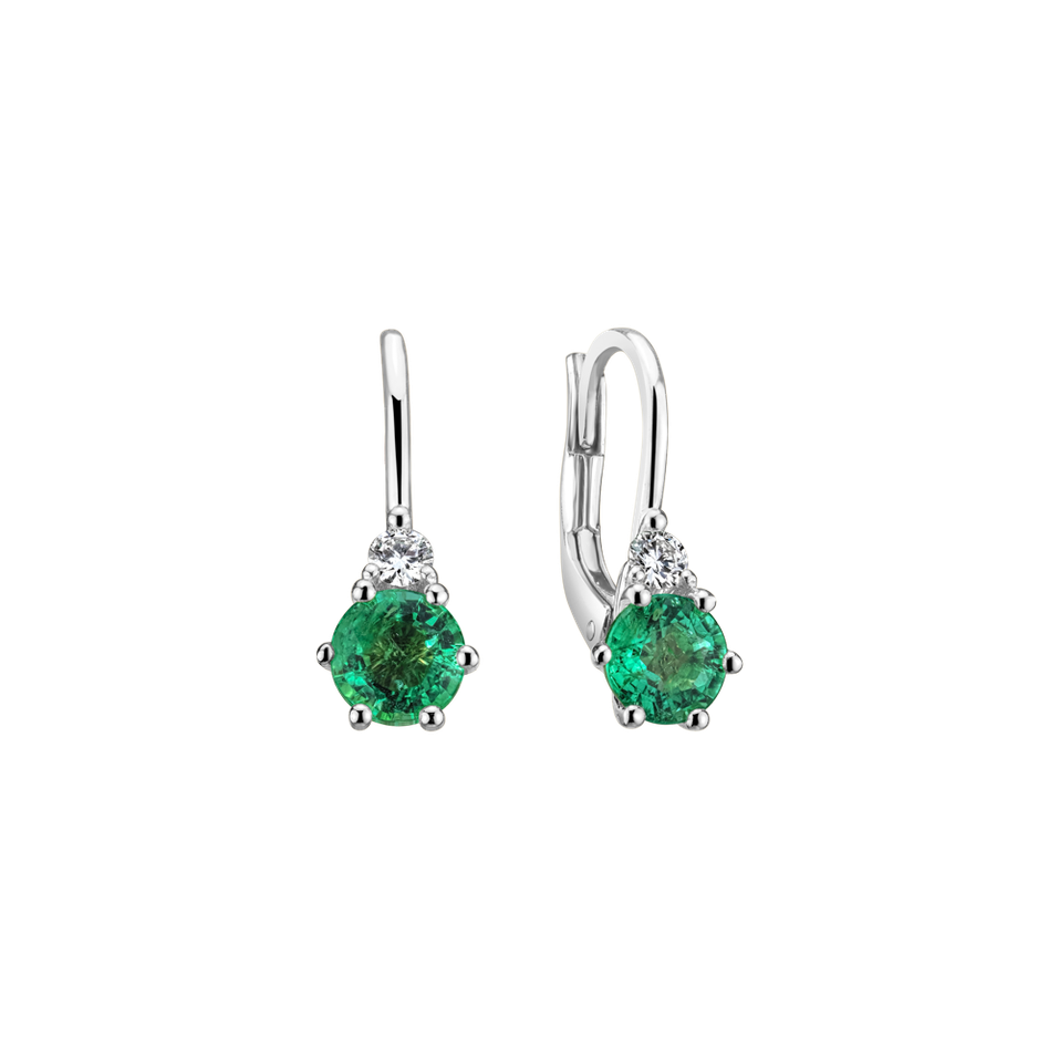 Diamond earrings with Emerald Lux