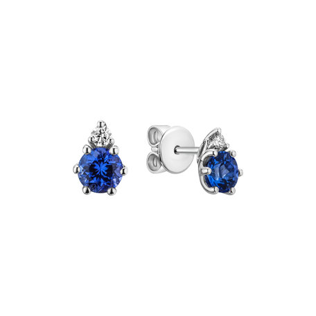 Diamond earrings with Tanzanite Lux