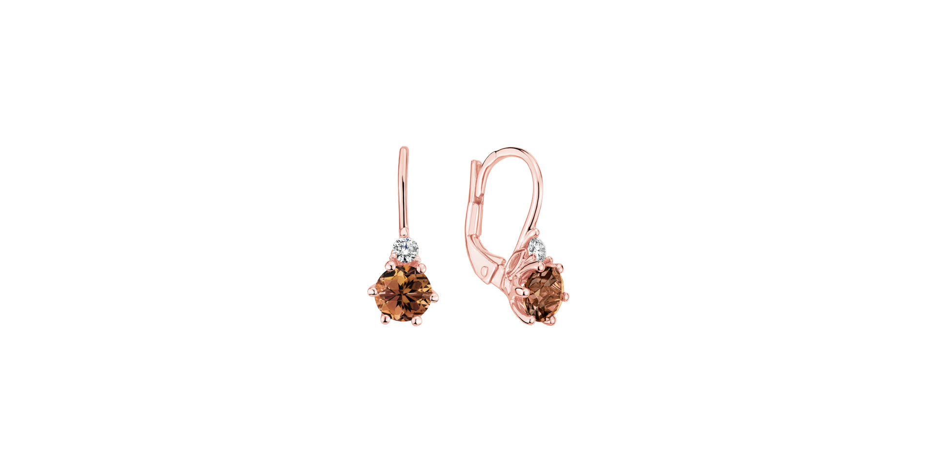 Diamond earrings with Tourmaline Lux