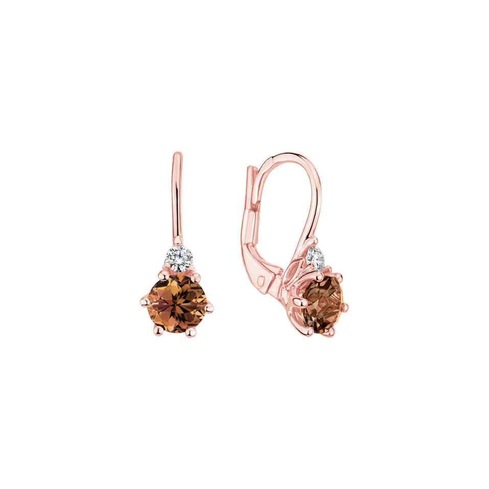 Diamond earrings with Tourmaline Lux