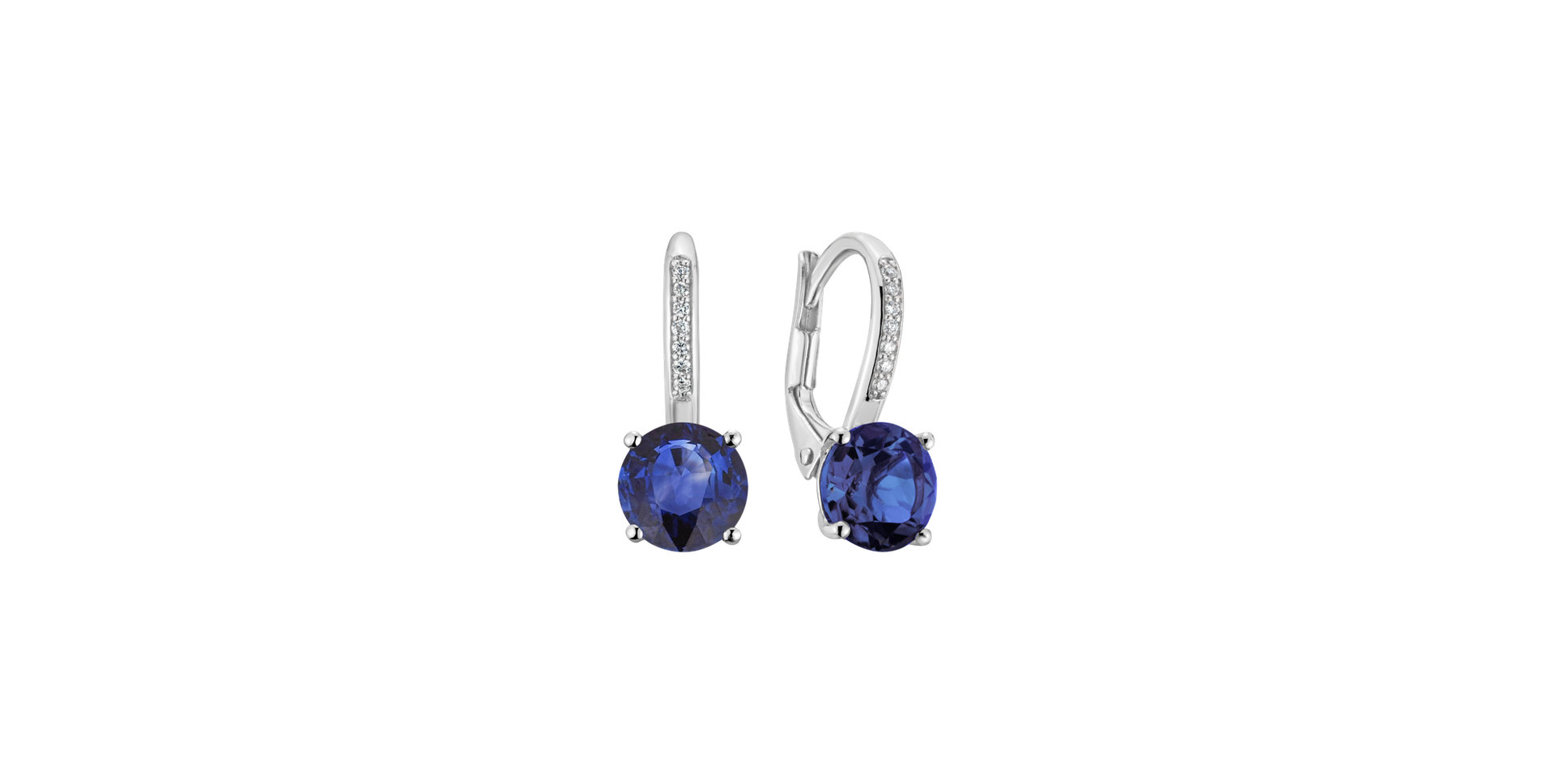 Diamond earrings with Sapphire Carlo