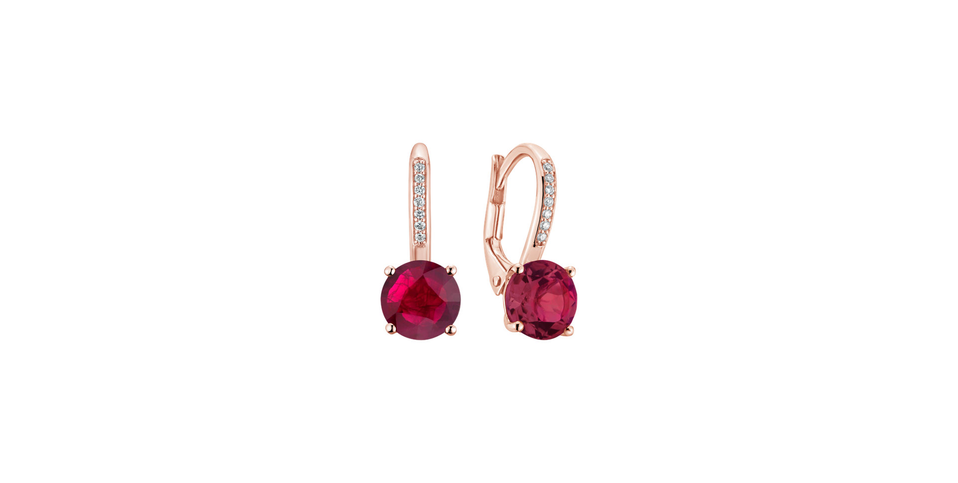 Diamond earrings with Ruby Carlo