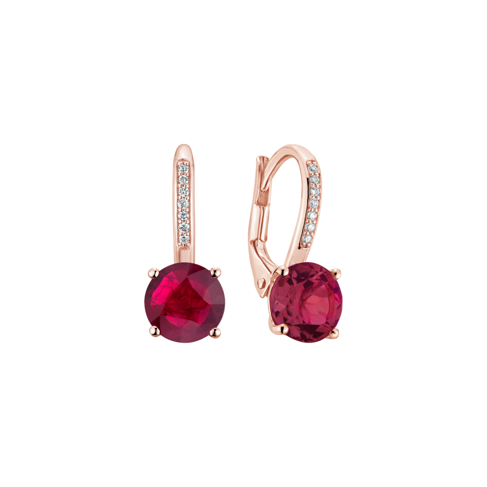 Diamond earrings with Ruby Carlo