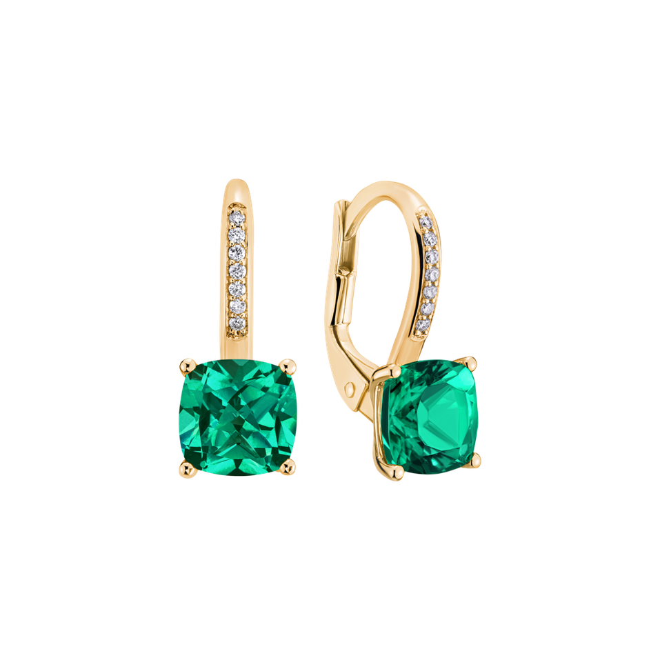 Diamond earrings with Emerald Calliope