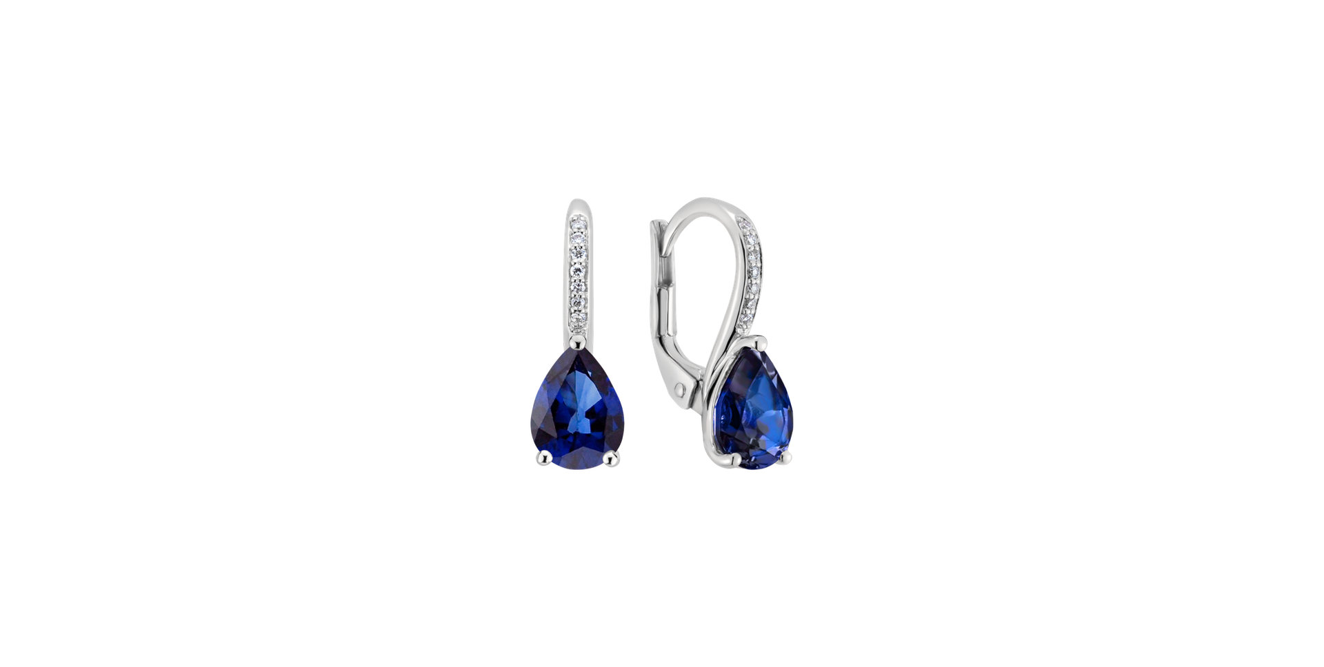 Diamond earrings with Sapphire Tearfall