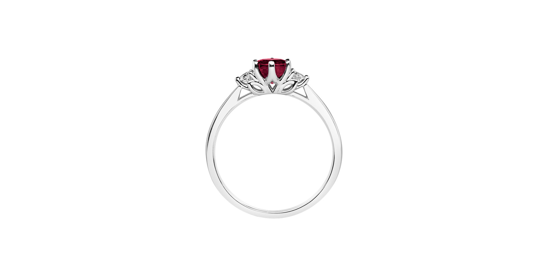 Diamond ring with Ruby Midnight Serenity