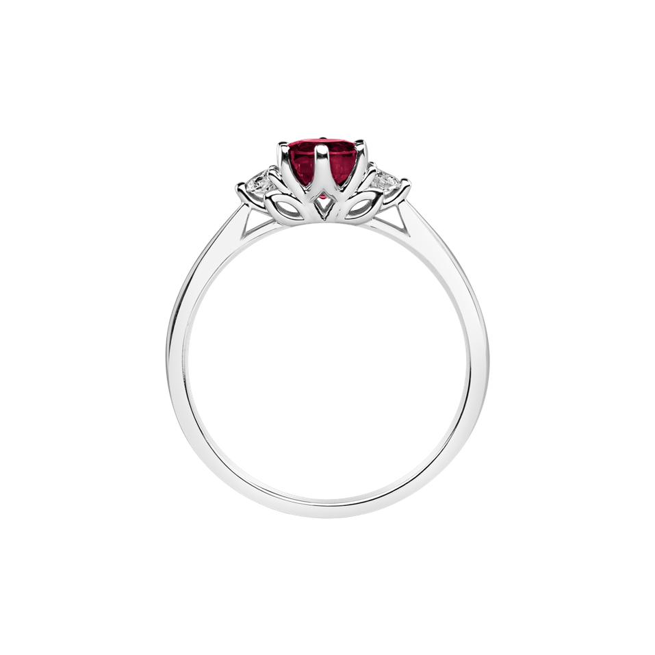 Diamond ring with Ruby Midnight Serenity