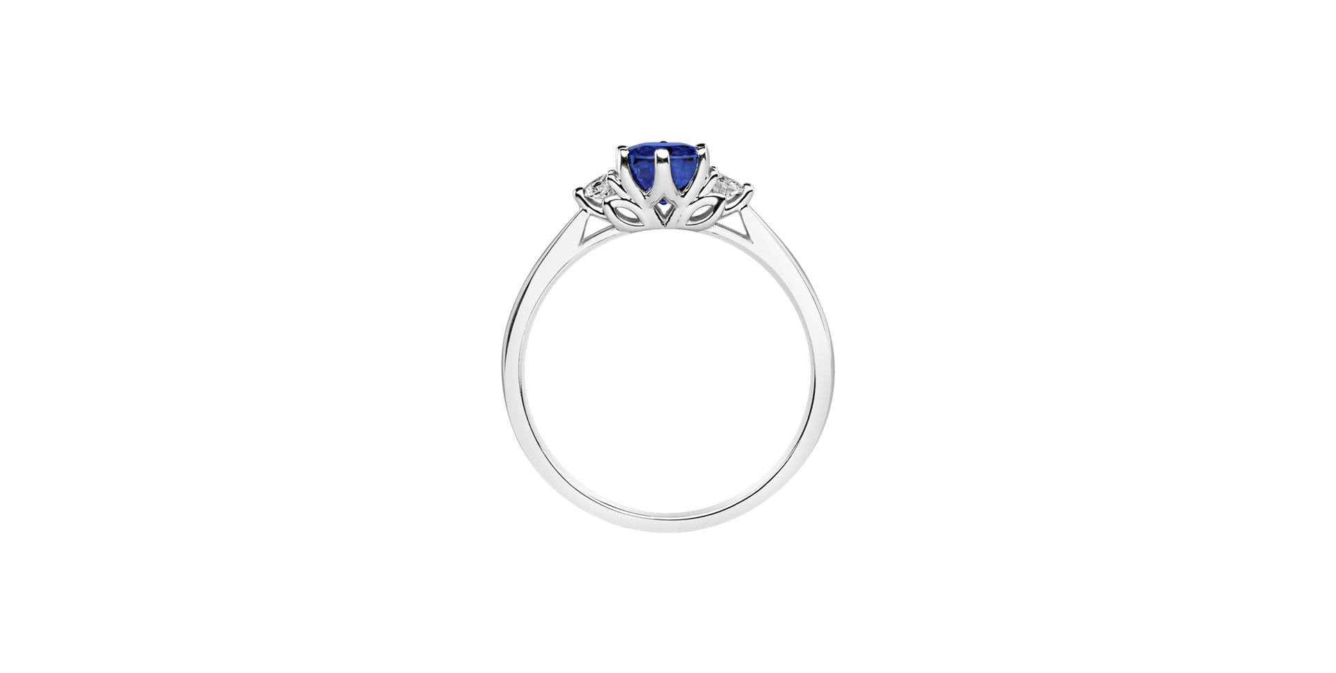 Diamond ring with Sapphire Midnight Serenity