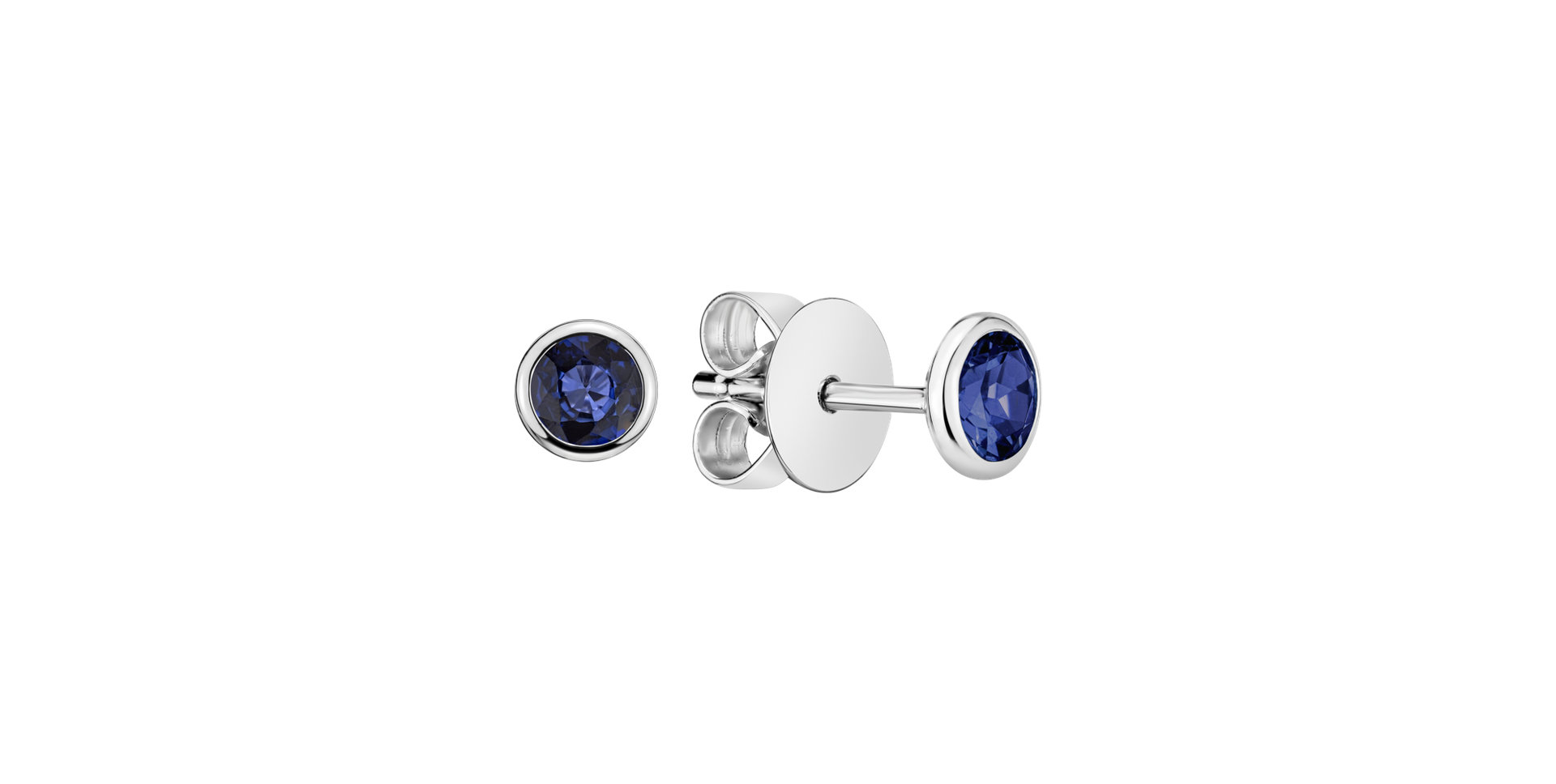 Earrings with Sapphire Shiny Dots