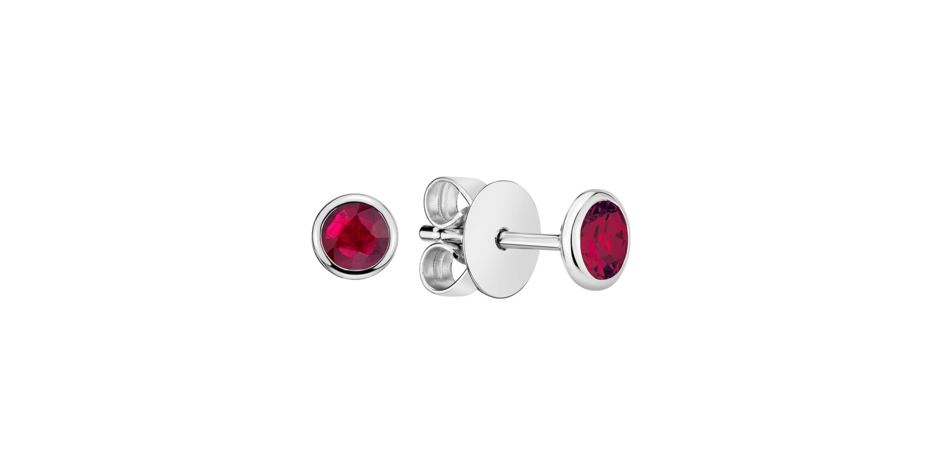 Earrings with Ruby Shiny Dots