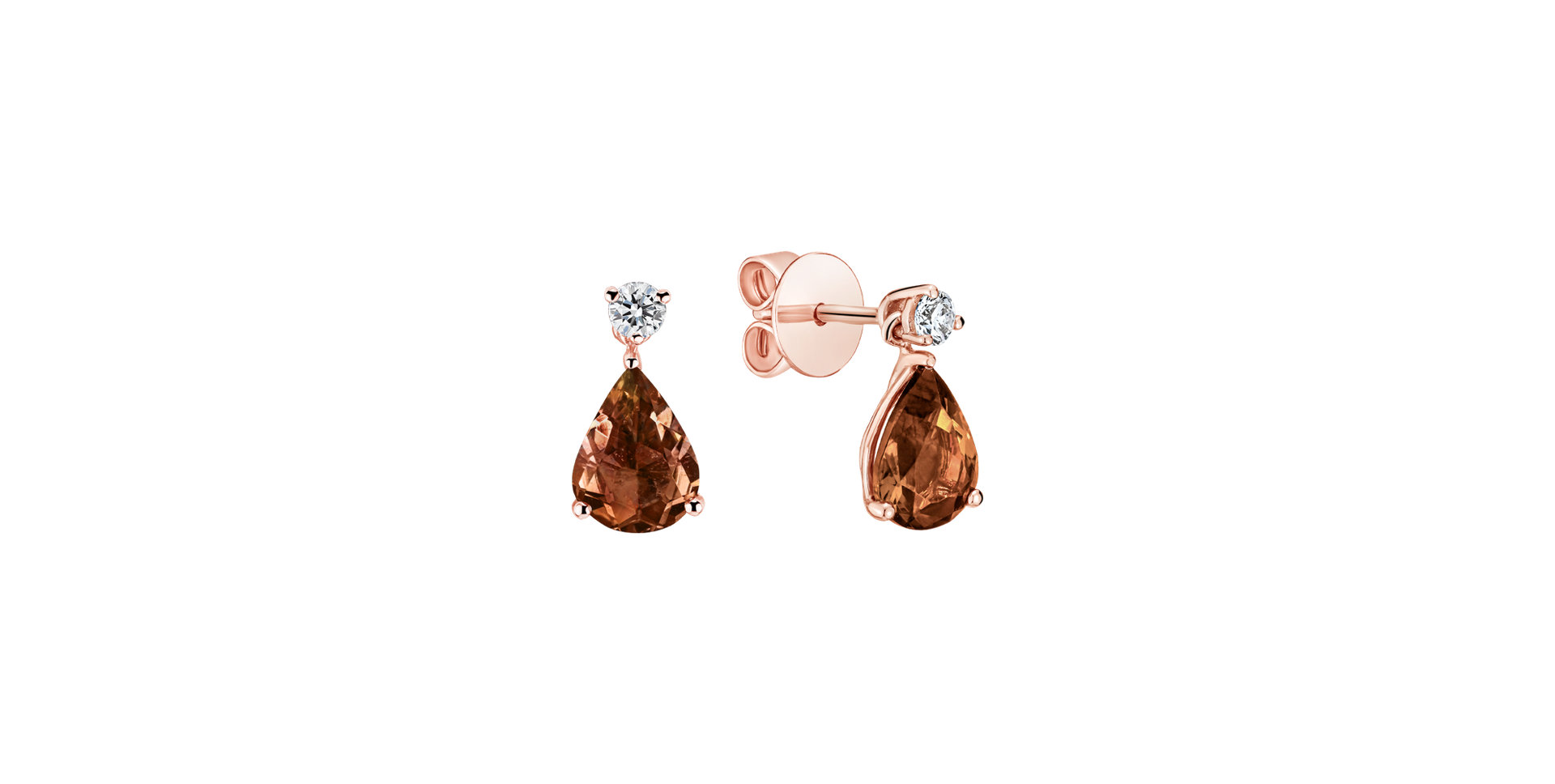 Diamond earrings with Tourmaline Galatea