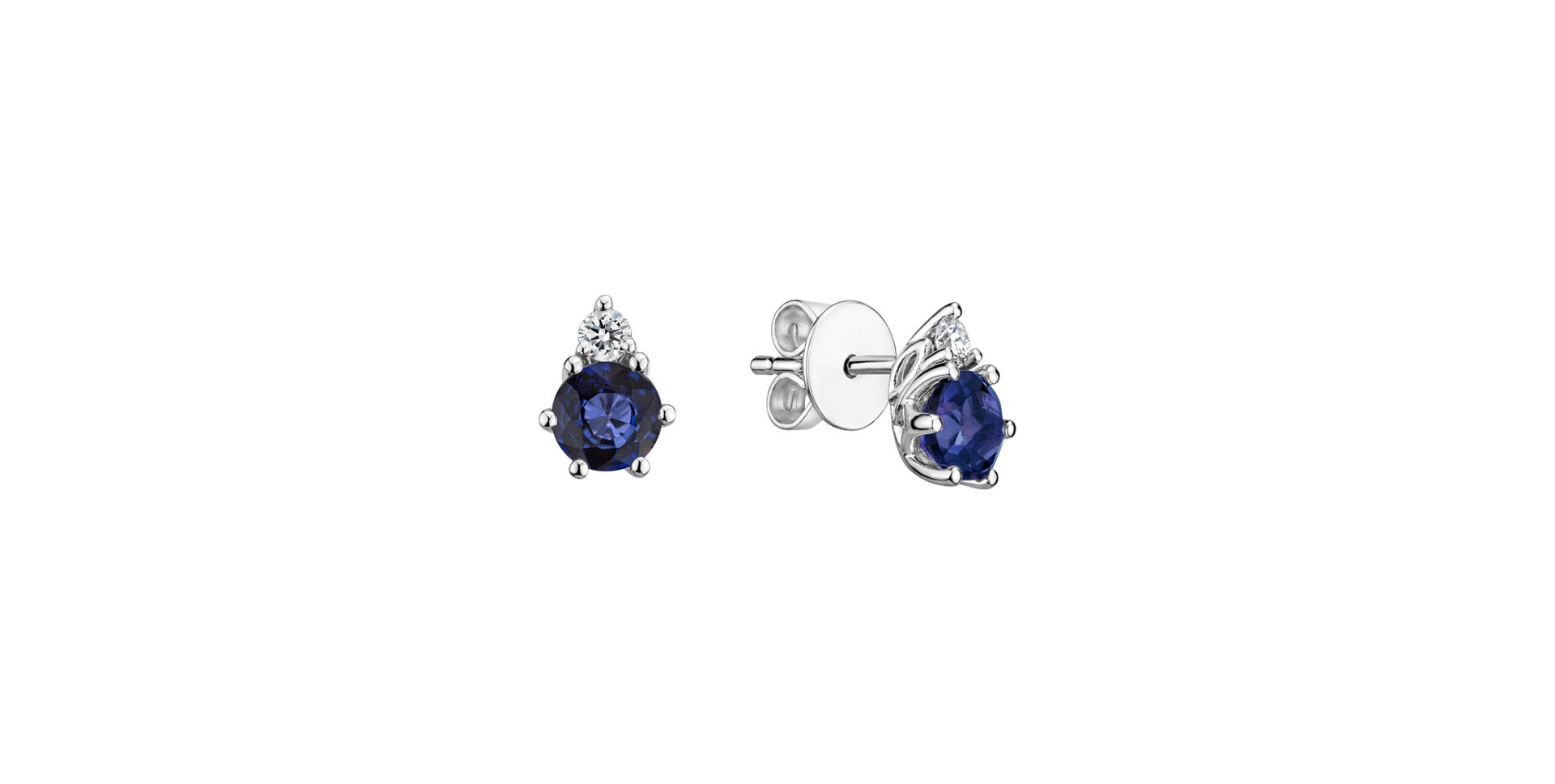 Diamond earrings with Sapphire Midnight Serenity