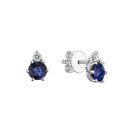 Diamond earrings with Sapphire Midnight Serenity