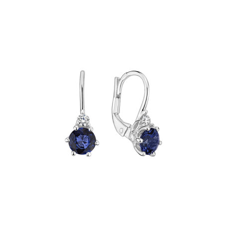 Diamond earrings with Sapphire Midnight Serenity