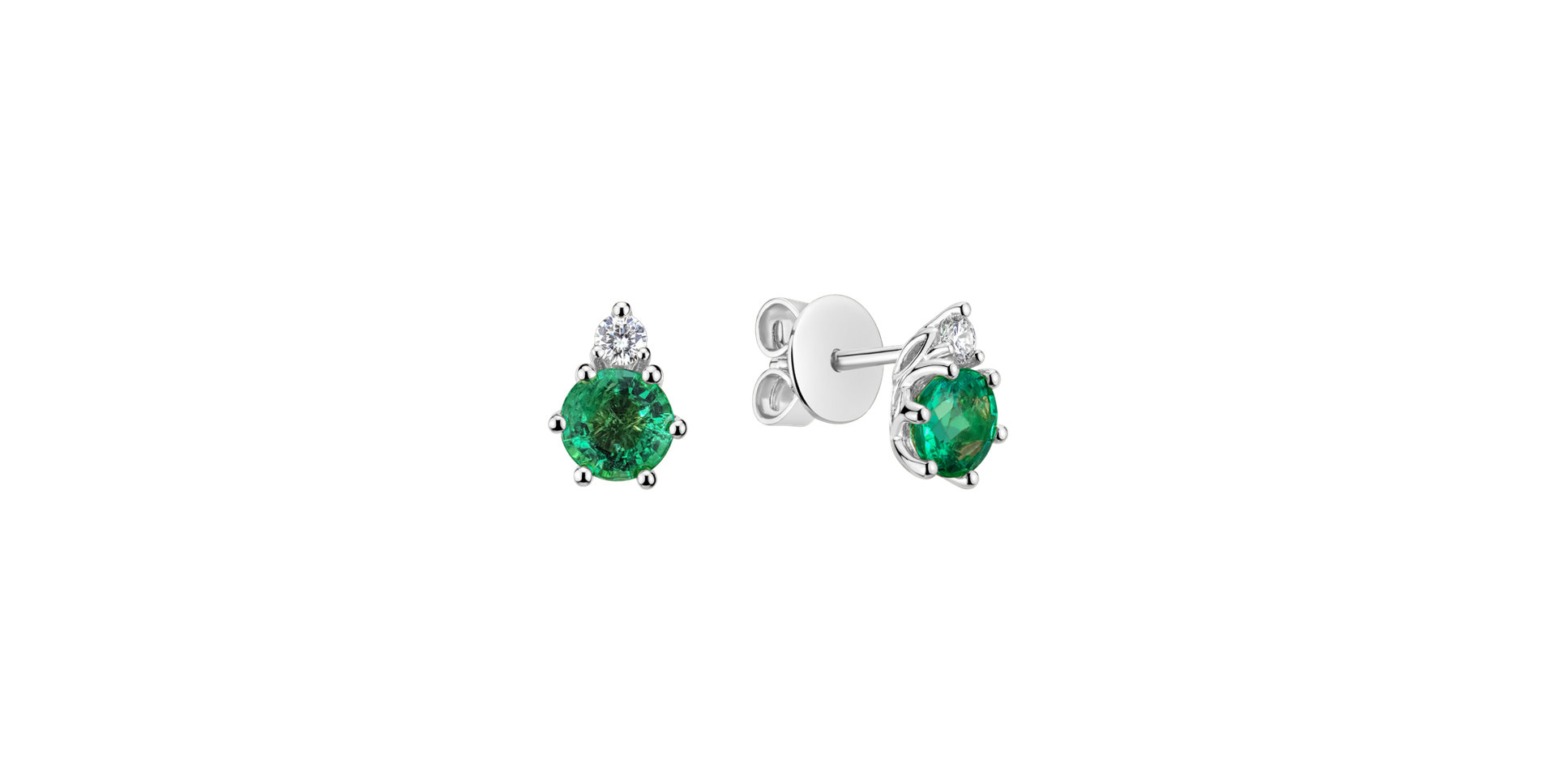 Diamond earrings with Emerald Midnight Serenity