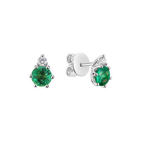 Diamond earrings with Emerald Midnight Serenity