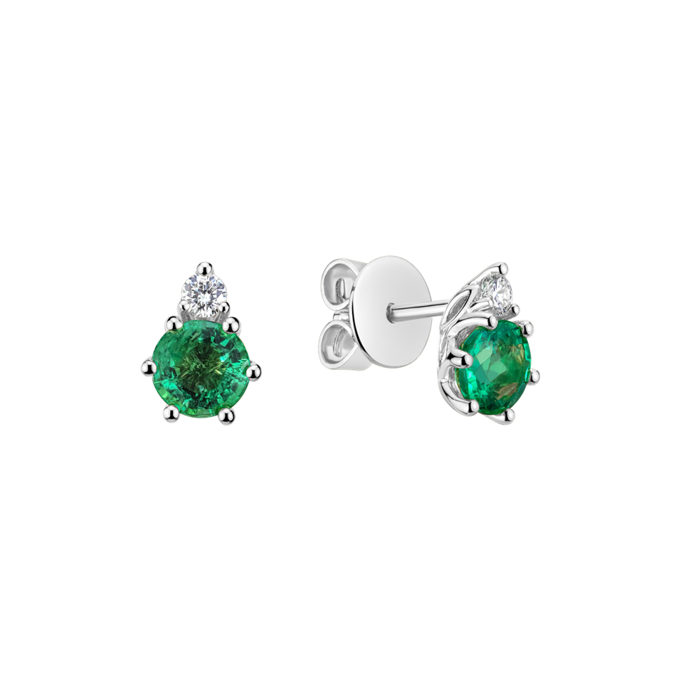 Diamond earrings with Emerald Midnight Serenity
