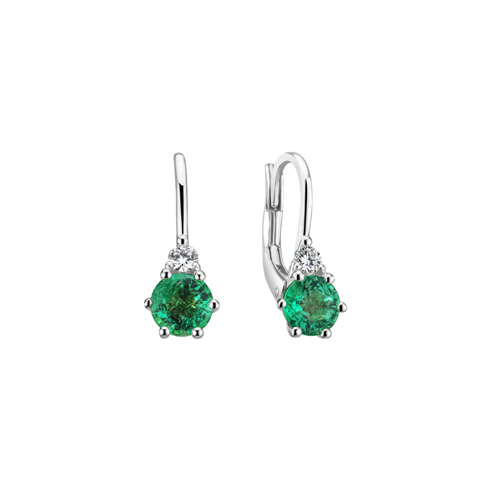 Diamond earrings with Emerald Midnight Serenity
