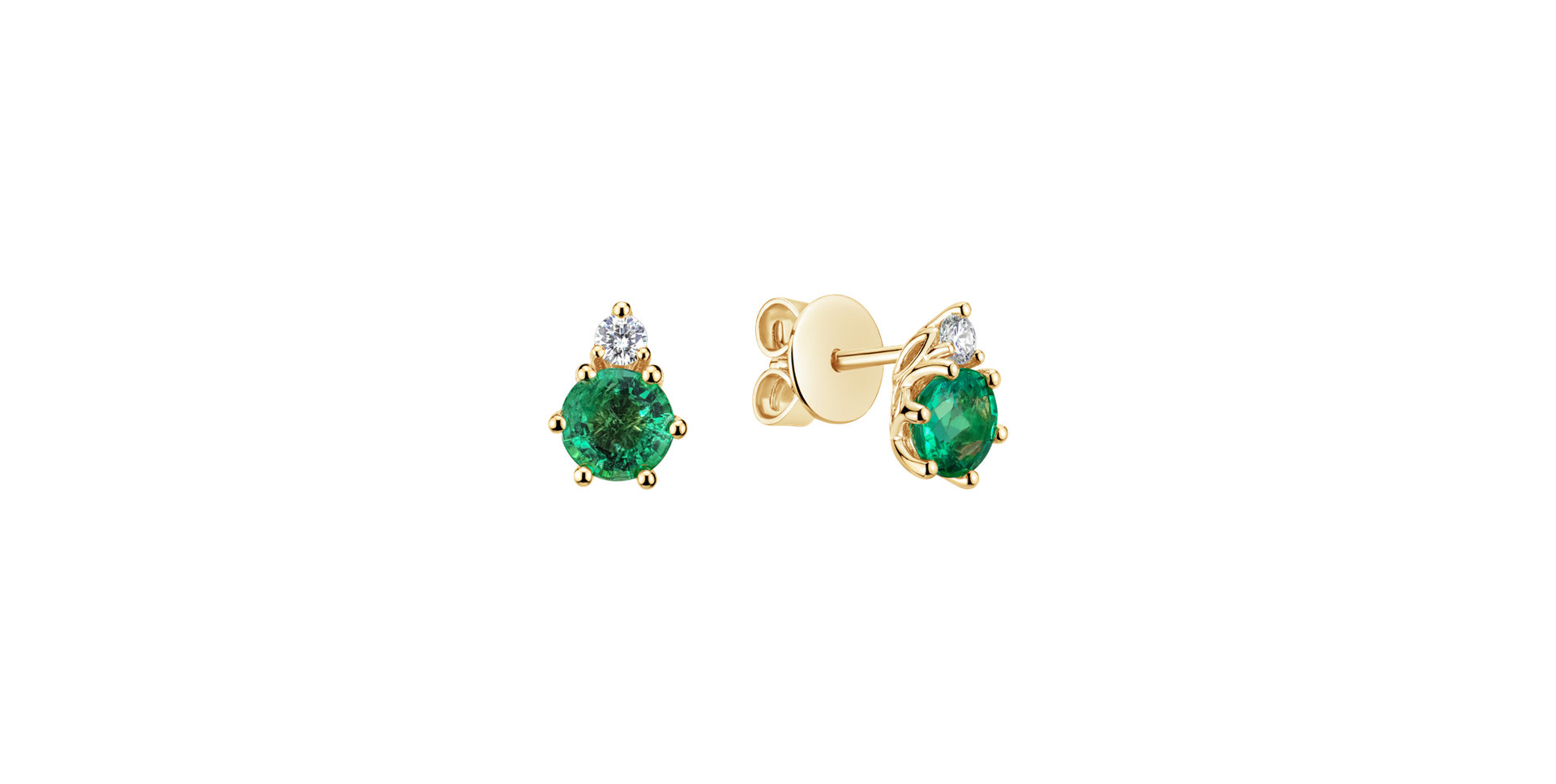 Diamond earrings with Emerald Midnight Serenity