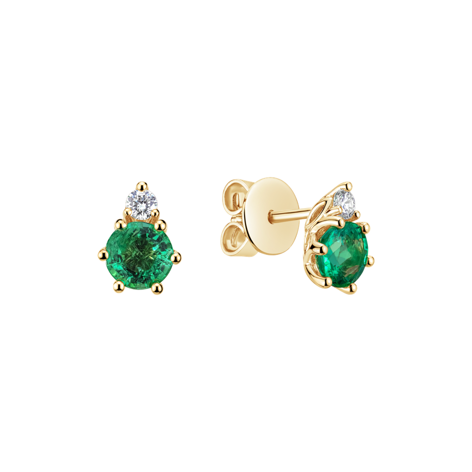 Diamond earrings with Emerald Midnight Serenity