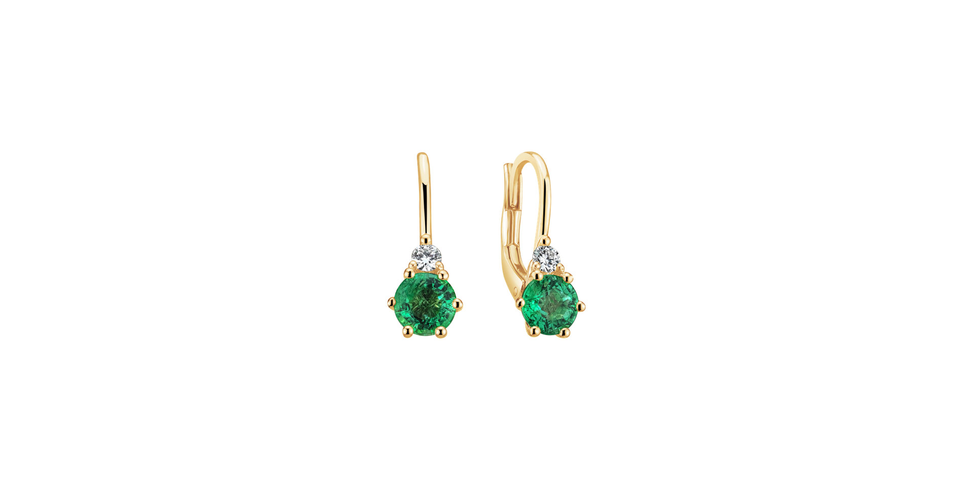 Diamond earrings with Emerald Midnight Serenity