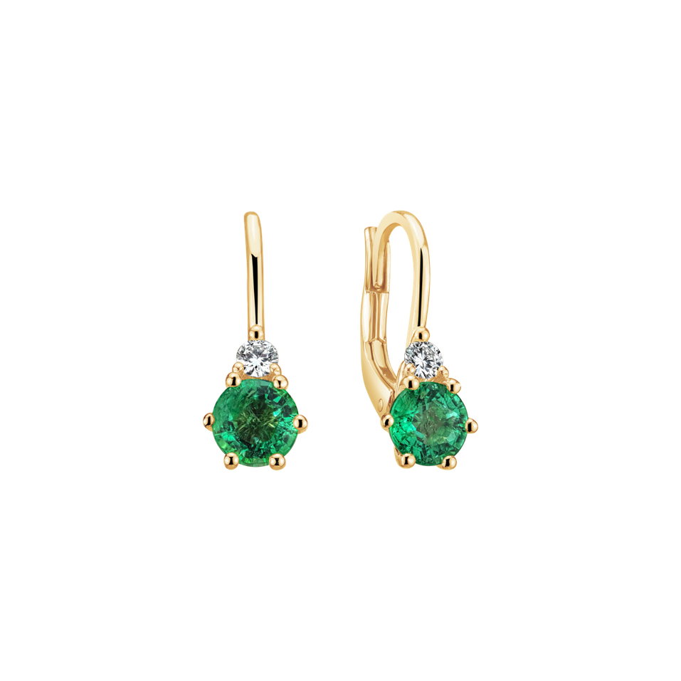 Diamond earrings with Emerald Midnight Serenity