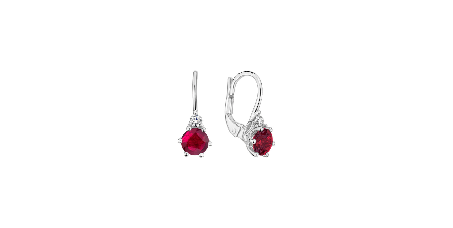 Diamond earrings with Ruby Midnight Serenity