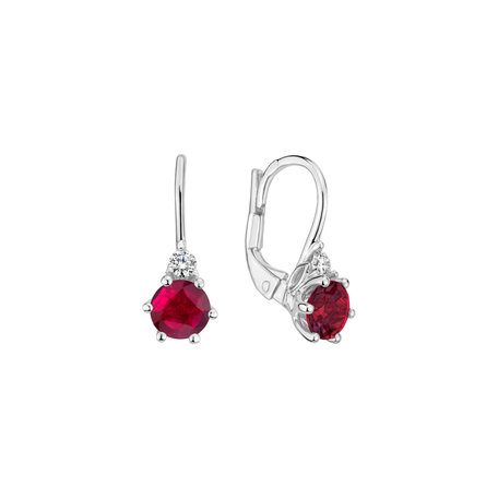 Diamond earrings with Ruby Midnight Serenity