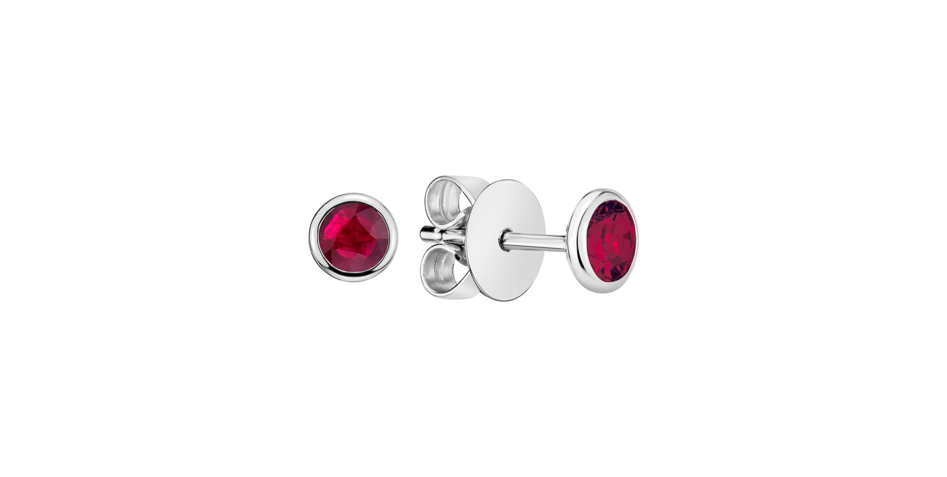 Earrings with Ruby Neon Dots