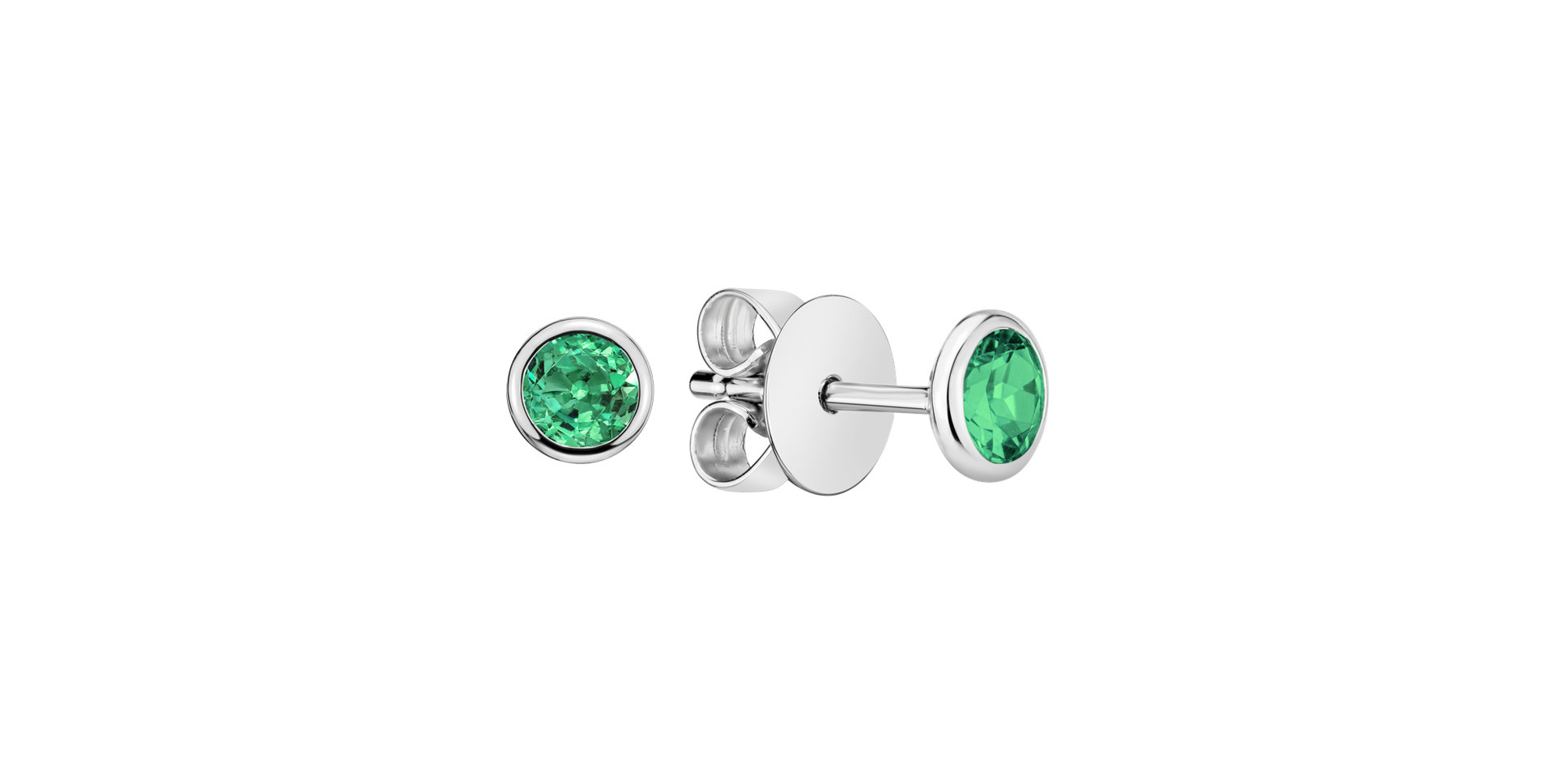 Earrings with Emerald Neon Dots