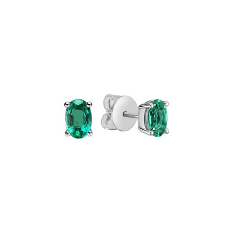 Earrings with Emerald Mystic Light