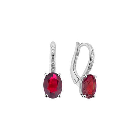 Diamond earrings with Ruby Lauriene