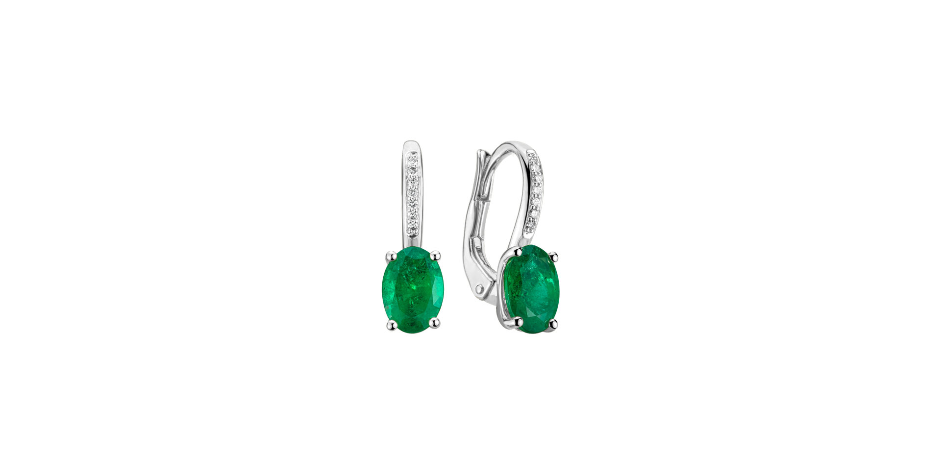 Diamond earrings with Emerald Lauriene