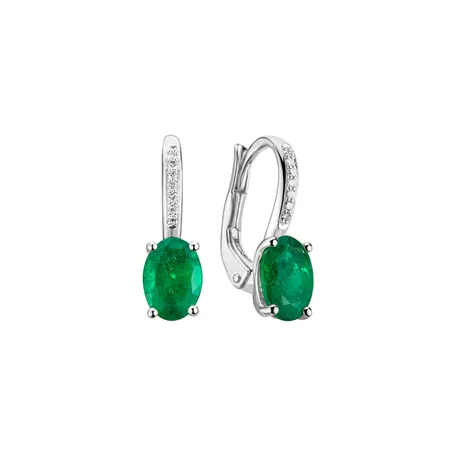Diamond earrings with Emerald Lauriene