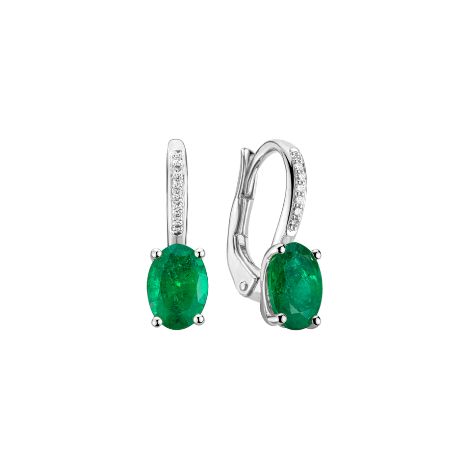 Diamond earrings with Emerald Lauriene