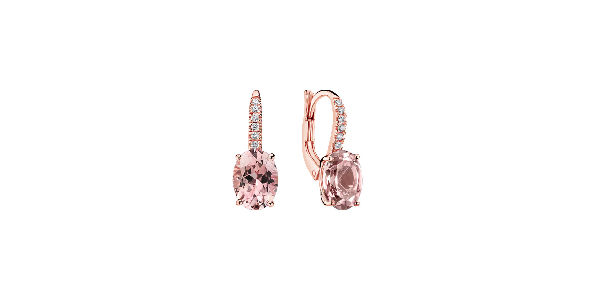 Diamond earrings with Morganite Niké Elegance