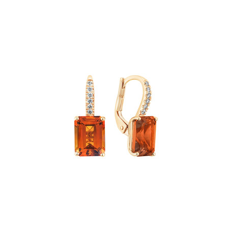 Diamond earrings with Citrine Mireth