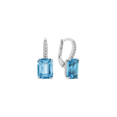 Diamond earrings with Topaz Mireth
