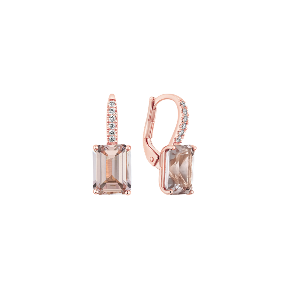 Diamond earrings with Morganite Mireth