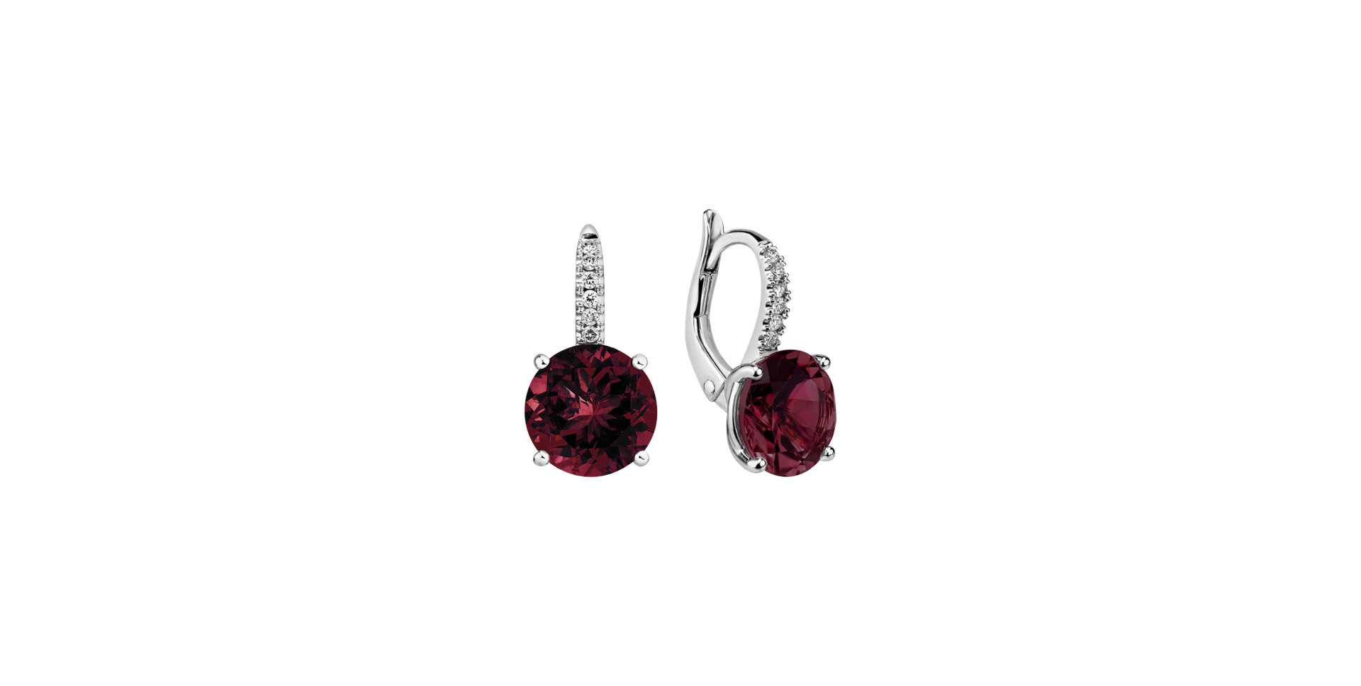 Diamond earrings with Rhodolite Zorabelle