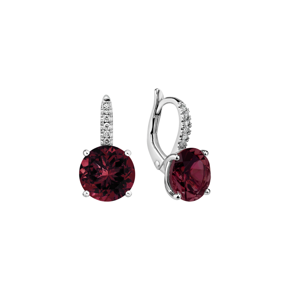 Diamond earrings with Rhodolite Zorabelle