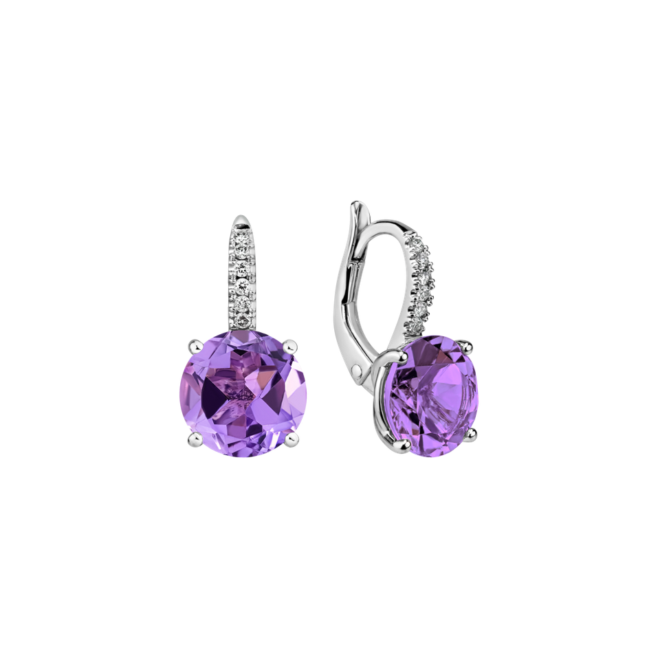 Diamond earrings with Amethyst Zorabelle