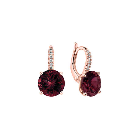Diamond earrings with Rhodolite Zorabelle