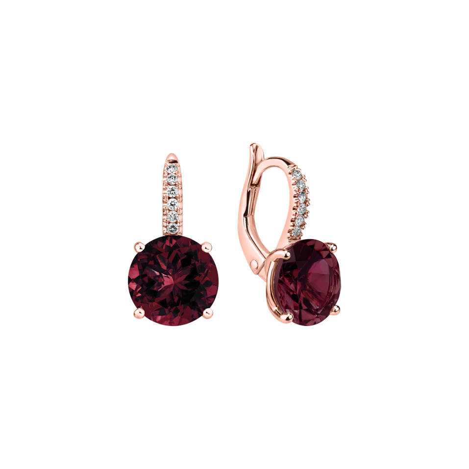 Diamond earrings with Rhodolite Zorabelle