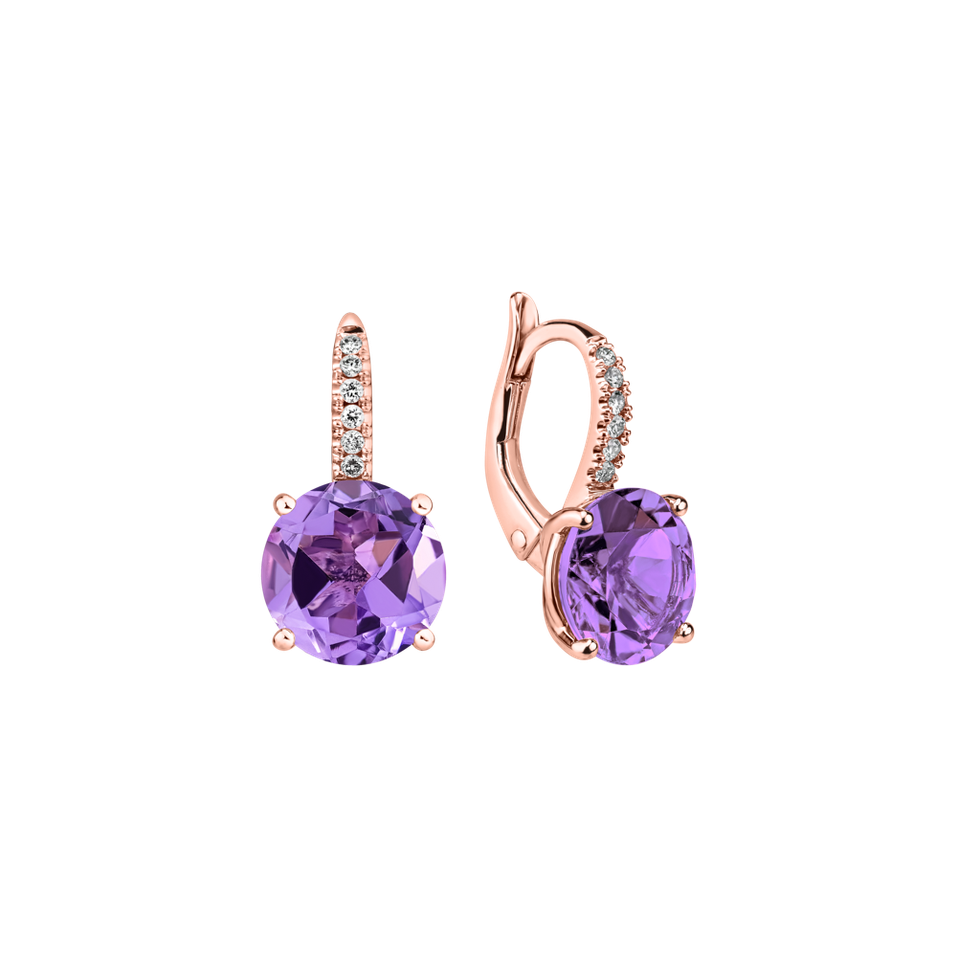 Diamond earrings with Amethyst Zorabelle