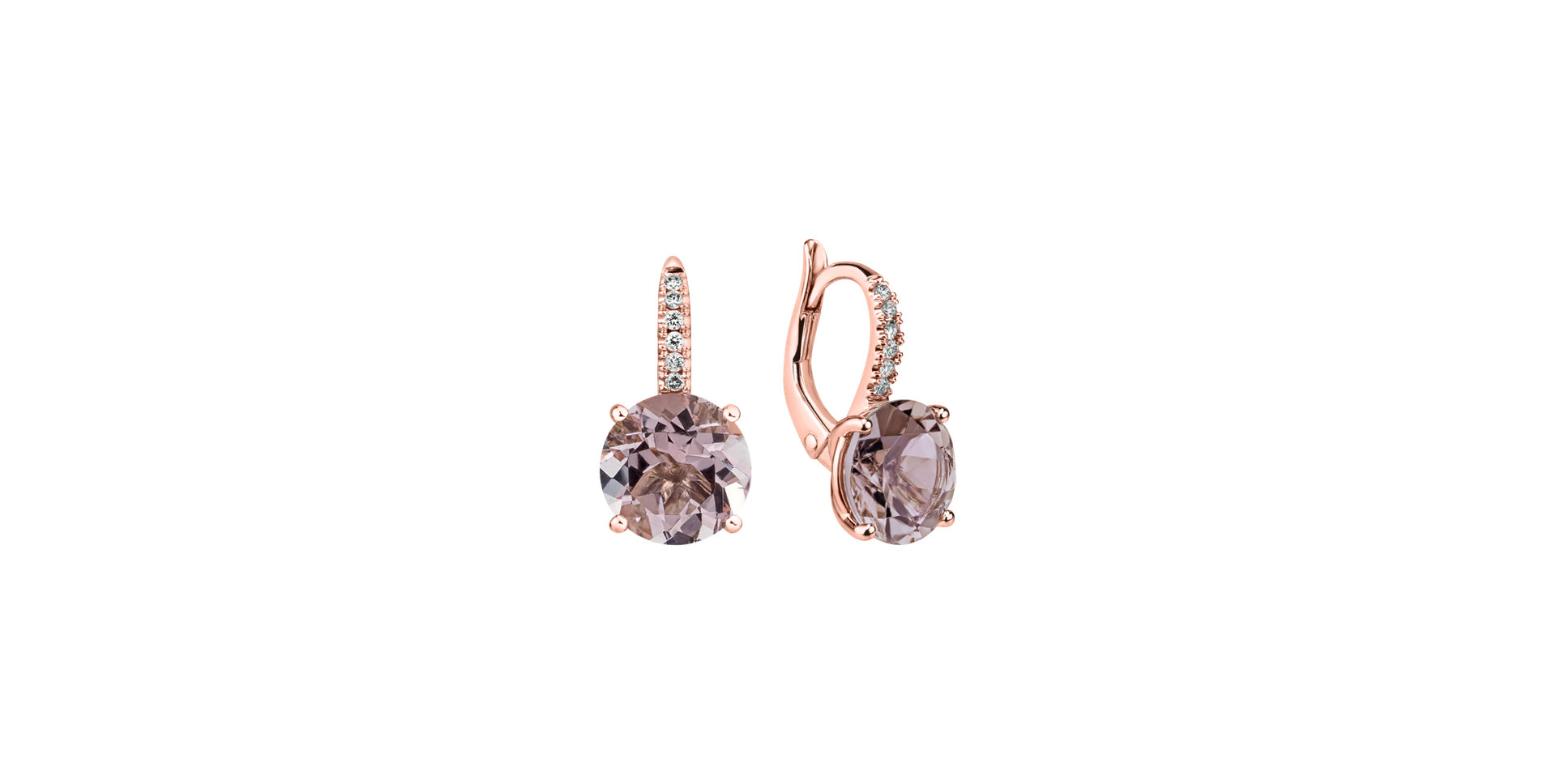 Diamond earrings with Morganite Zorabelle