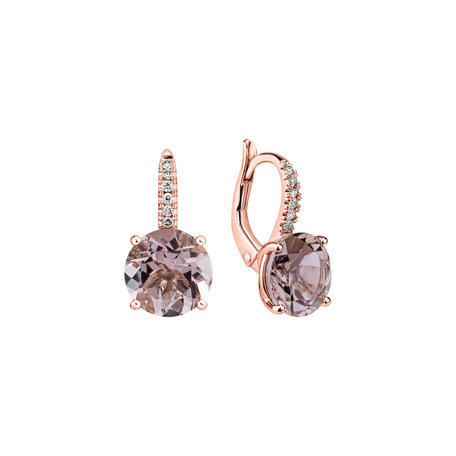 Diamond earrings with Morganite Zorabelle